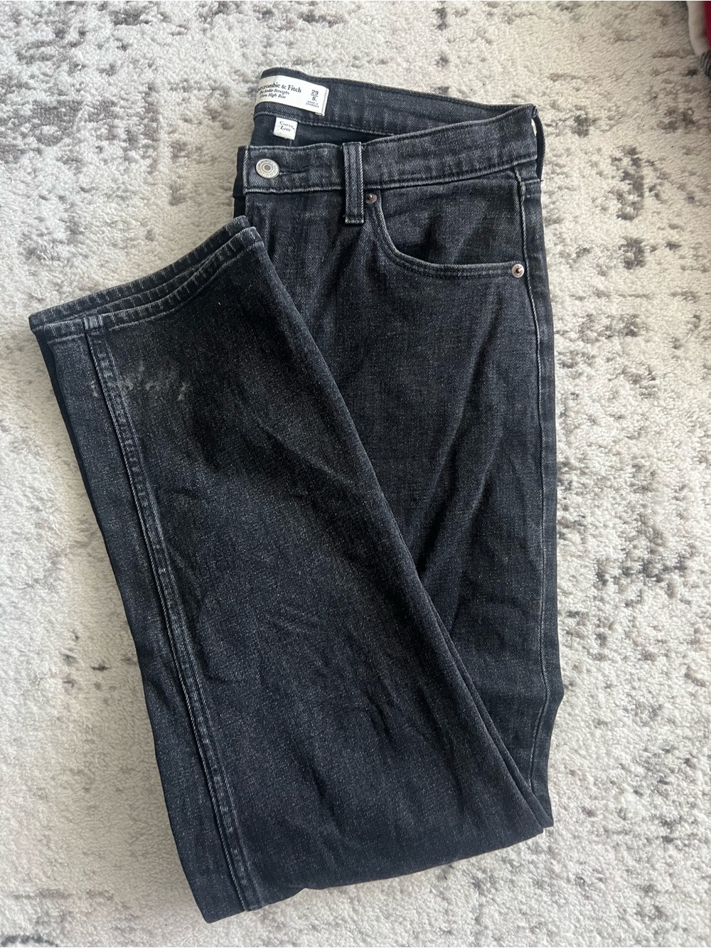 Abercrombie & Fitch Women’s The Ankle Straight Ultra High Rise Jeans - Black